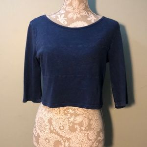 Blue wash crop top
